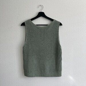 Abercrombie & Fitch Slash Shaker Knit Tank Green Size S